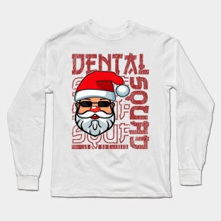 Christmas Dental Squad Santa Claus Typography Red Long Sleeve T-Shirt